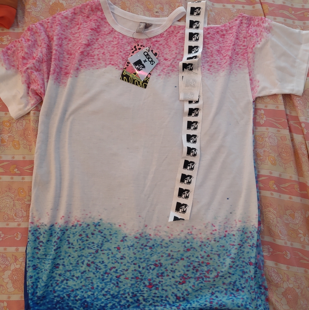 ASOS x MTV asymmetrical strap tshirt